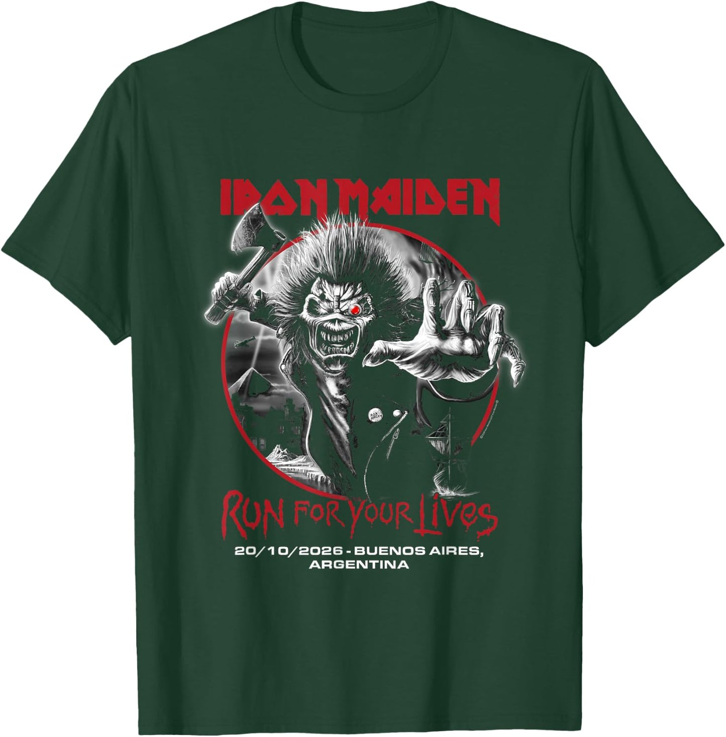 Iron Maiden Run for Your Lives Tour 2026 Buenos Aires T-Shirt - T-Shirt | Forest