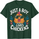 Just a Boy Who Loves Chickens Bird Farm Animal Lover Kids T-Shirt - T-Shirt | Forest