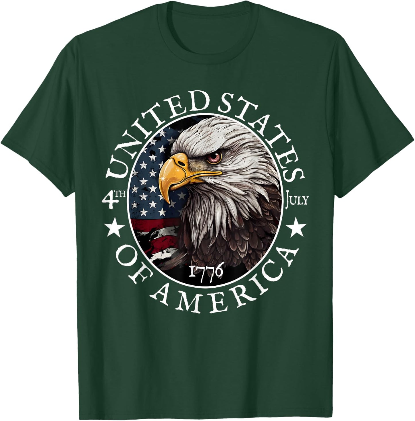 USA Amerikanische Flagge Tourist Urlaub Amerika T-Shirt - T-Shirt | Forest