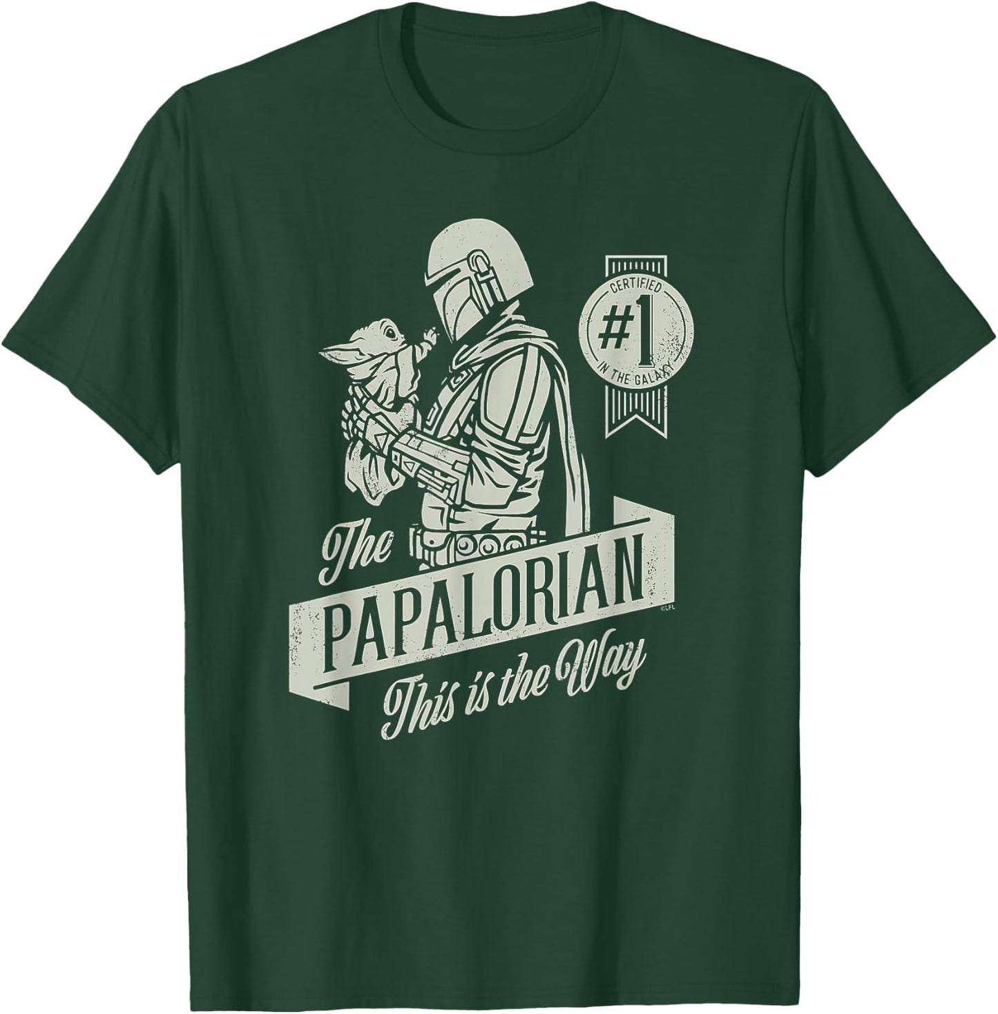 Star Wars The Mandalorian and Grogu Papalorian Father's Day , black T-Shirt - T-Shirt | Forest