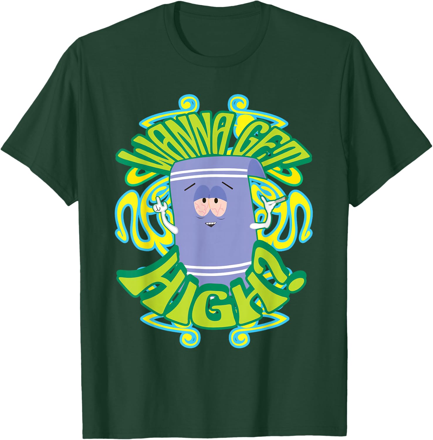 South Park Wanna Get High Towel , Black, S T-Shirt - T-Shirt | Forest