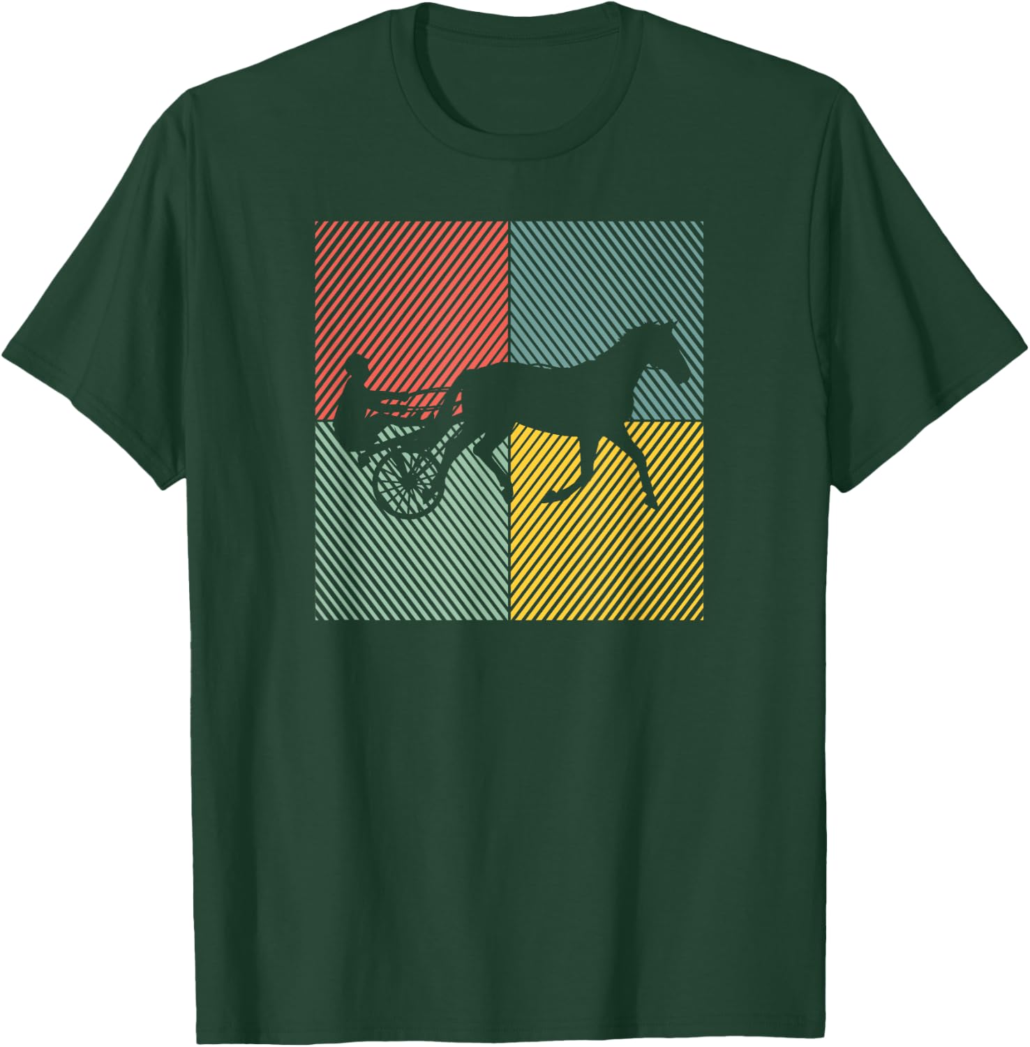 Trotting Horse Racing Horses Trotting Race , Black, S T-Shirt - T-Shirt | Forest