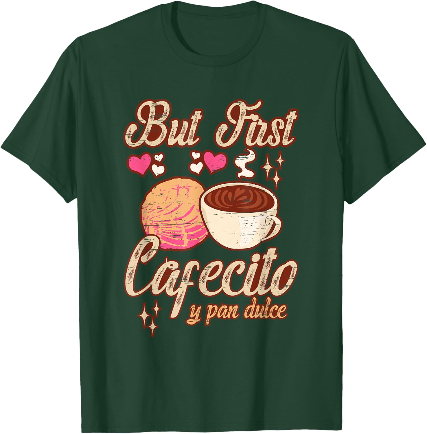 Latina Mom latino Spanish Mexican Mama Coffee Conchas T-Shirt - T-Shirt | Forest