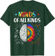 Minds of all kinds Neurodiversity Autism Awareness ADHD ASD T-Shirt - T-Shirt | Forest