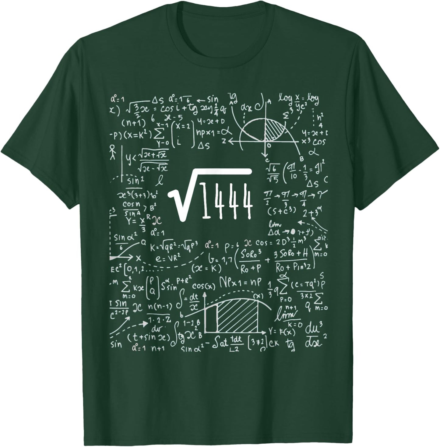 Square Root of 1444 Birthday Gift 38 Years Math T-Shirt - T-Shirt | Forest