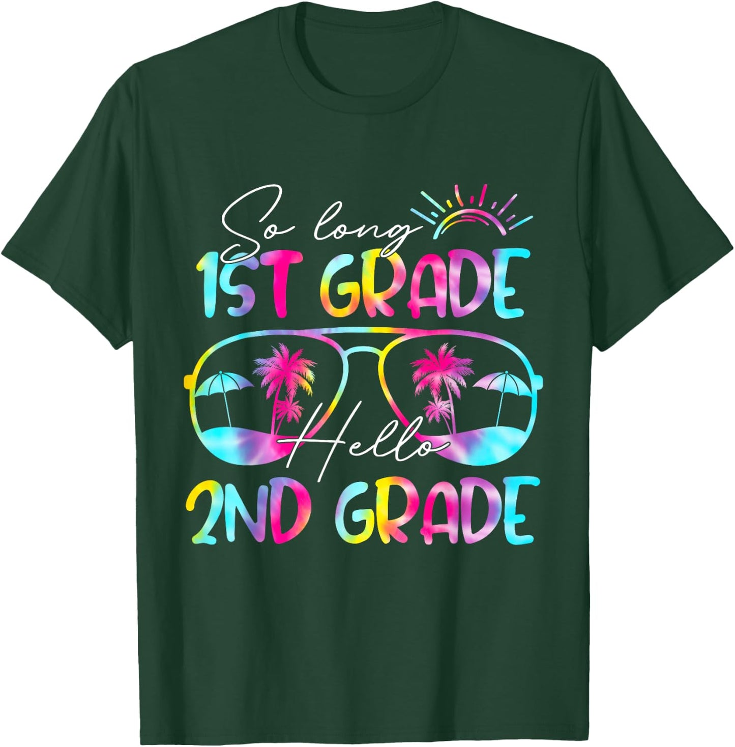 Tie Dye So Long 1st Grade Hello 2nd Grade Teacher Kids T-Shirt - T-Shirt | Forest