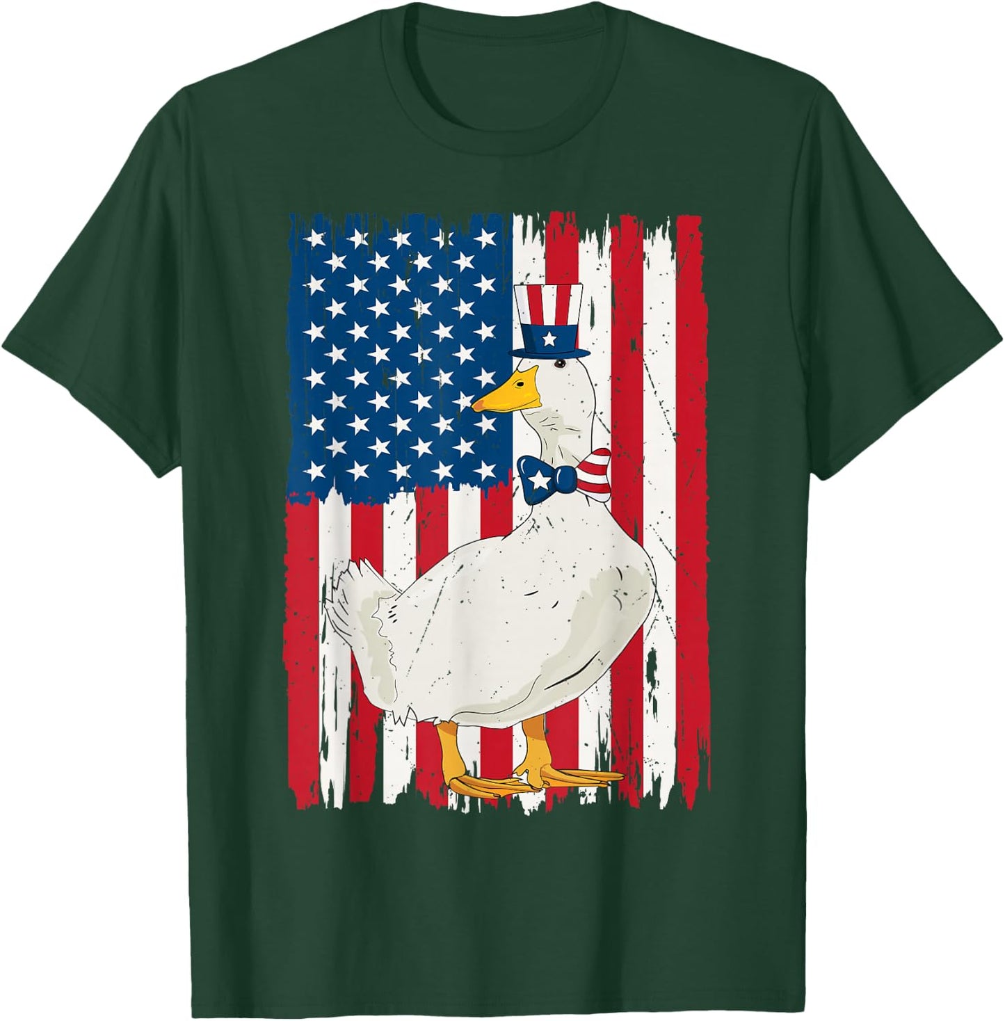 4th Of July Duck And American US Flag Patriotic Duck Lover T-Shirt - T-Shirt | Forest