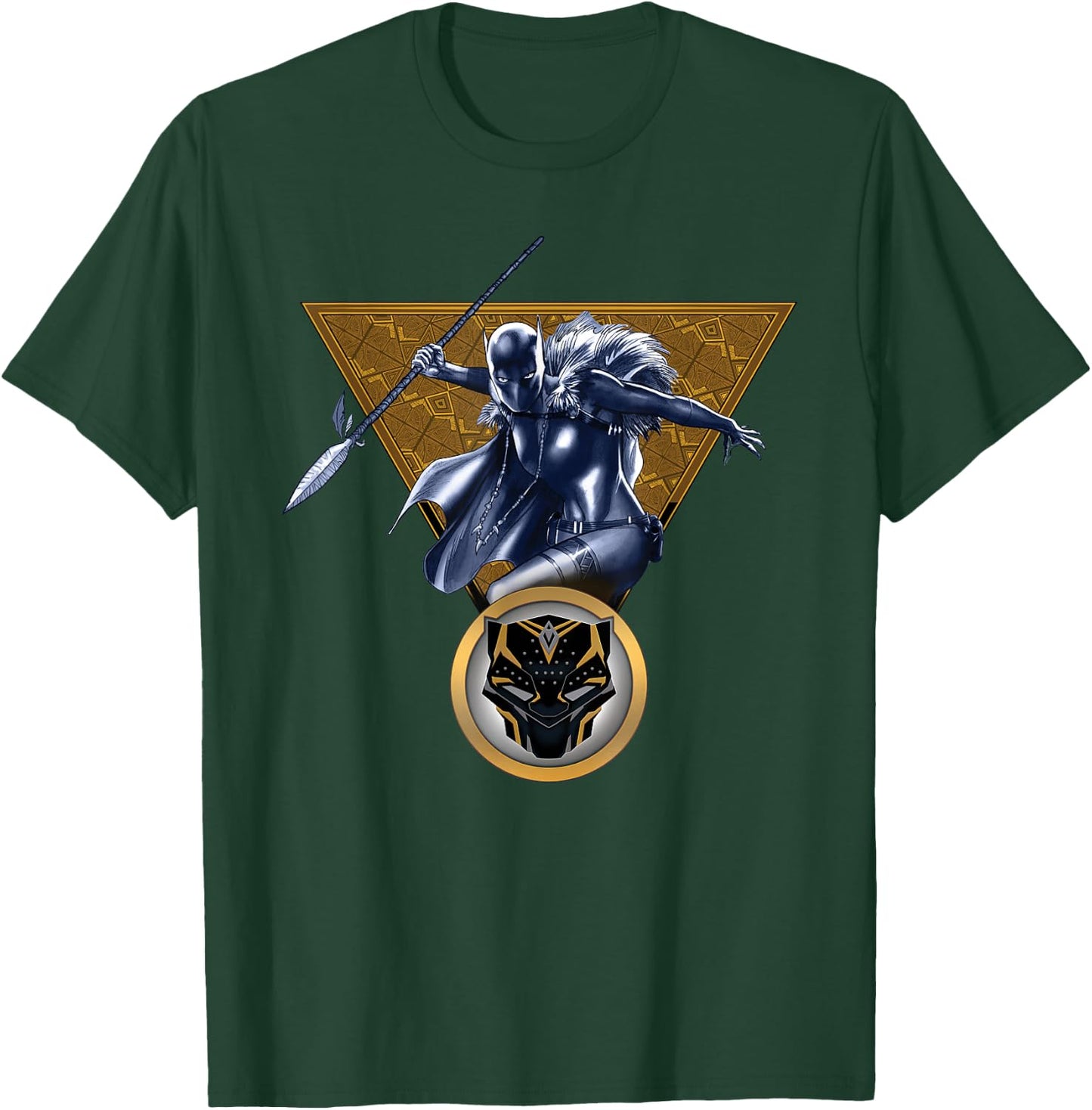 Marvel Black Panther Shuri with Cape and Spear Comic Art T-Shirt - T-Shirt | Forest