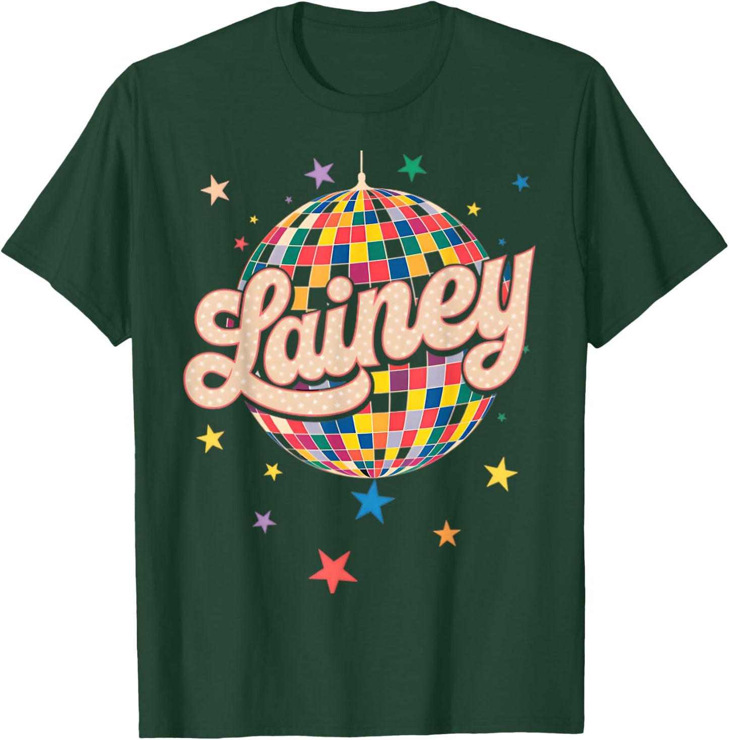 Girl Retro Lainey First Name Personalized Heart T-Shirt - T-Shirt | Forest
