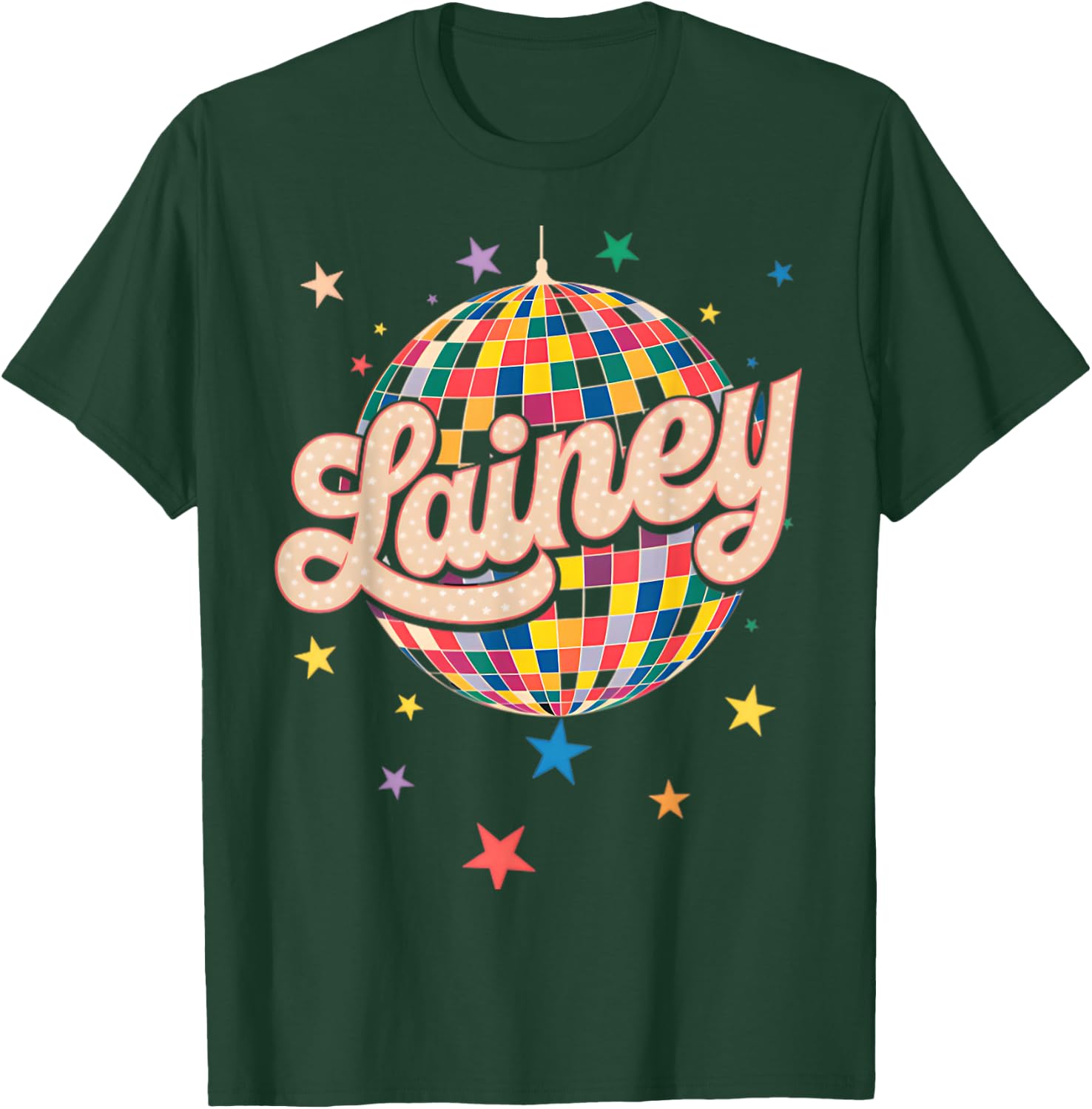 Girl Retro Lainey First Name Personalized Heart T-Shirt - T-Shirt | Forest