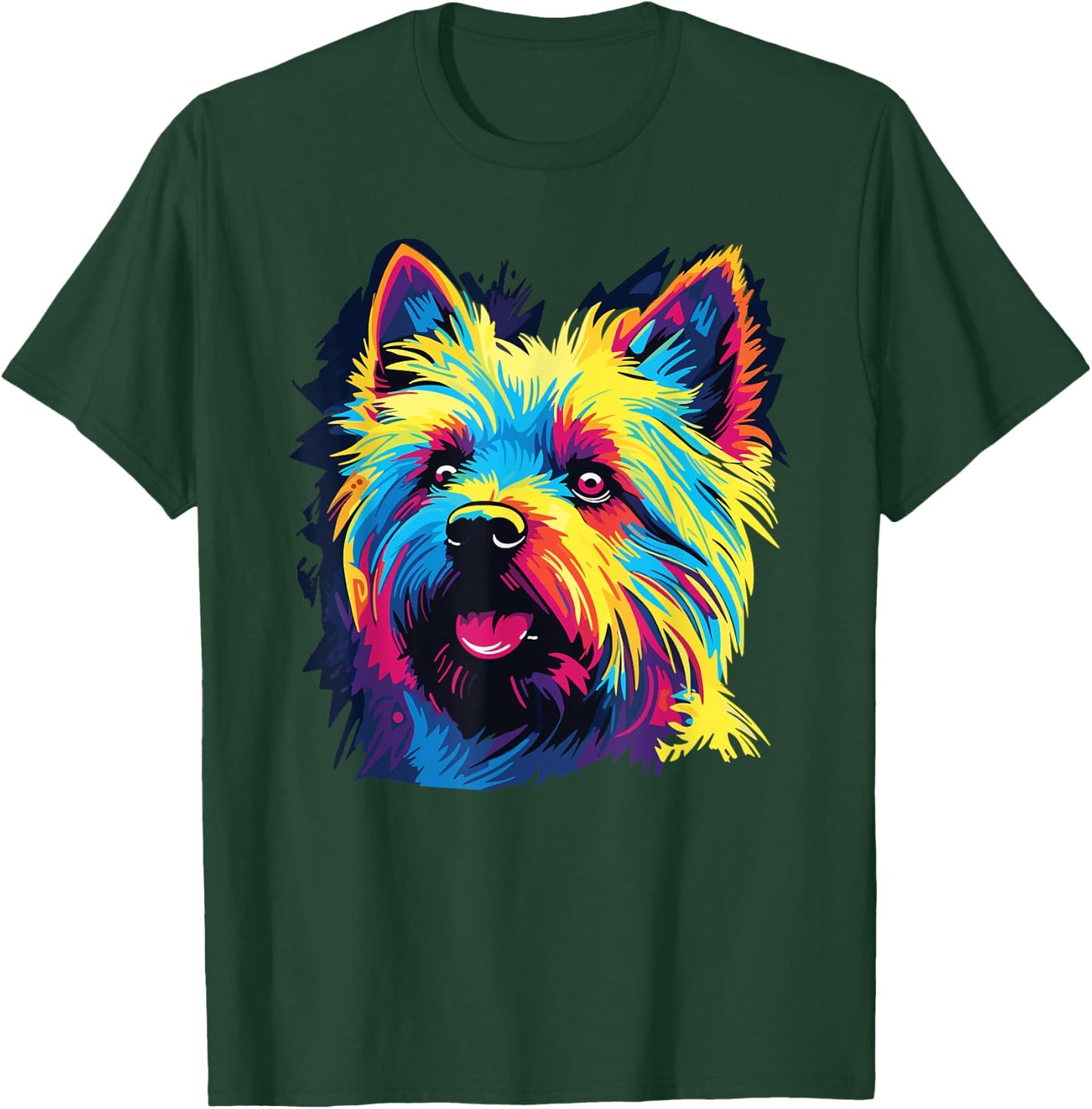 Watercolor Colorful Norwich Terrier Dog Men Women Girls Kids T-Shirt - T-Shirt | Forest