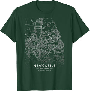 Newcastle United Kingdom Funny City Coordinates Skyline T-Shirt - T-Shirt | Forest