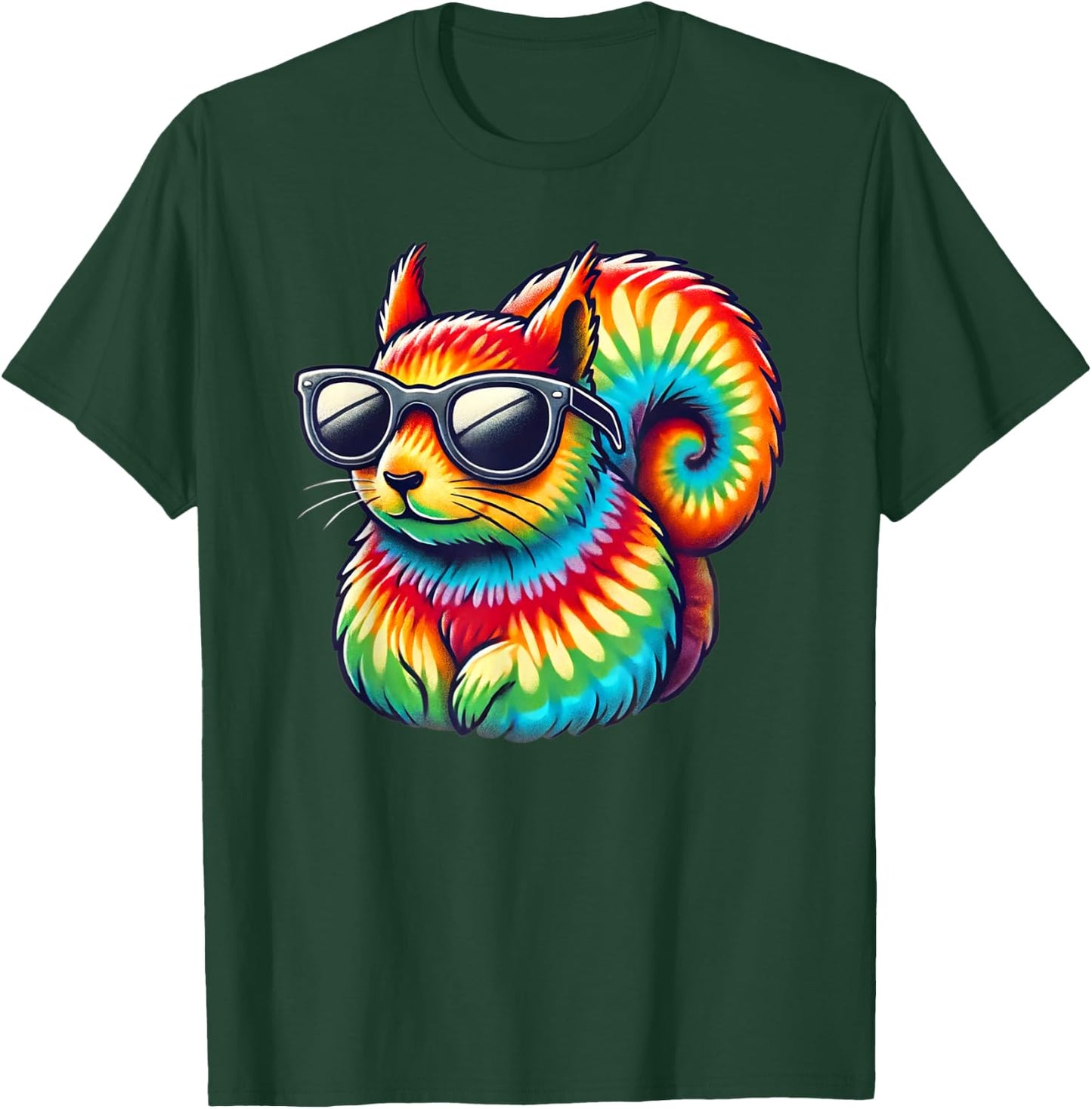 Tie Dye Art Sunglasses Squirrel Squirrels T-Shirt - T-Shirt | Forest