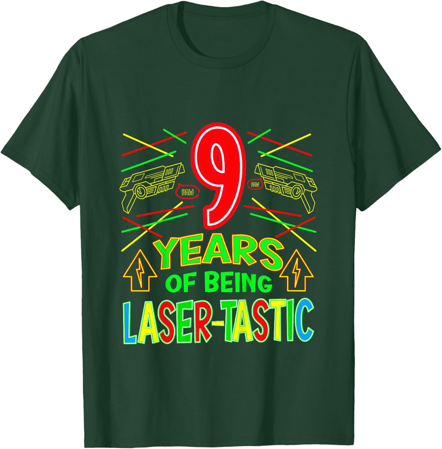 9 Jahre Laser-tastic 9. Lasertag Geburtstag T-Shirt - T-Shirt | Forest
