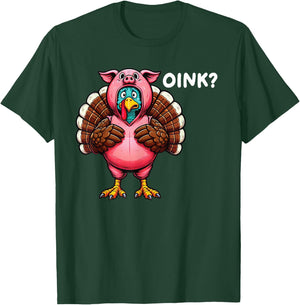 Turkey Oink Thanksgiving Funny Pig Costume T-Shirt - T-Shirt | Forest