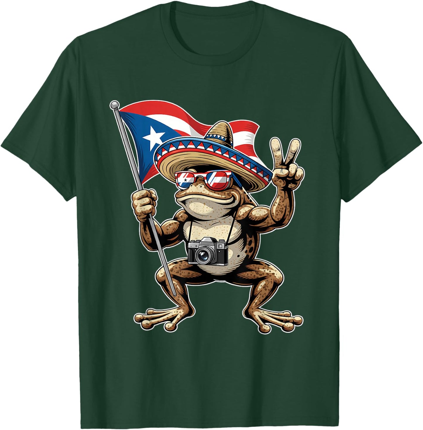 Coqui Frog Puerto Rico Taino Puerto Rican Flag Boricua T-Shirt - T-Shirt | Forest