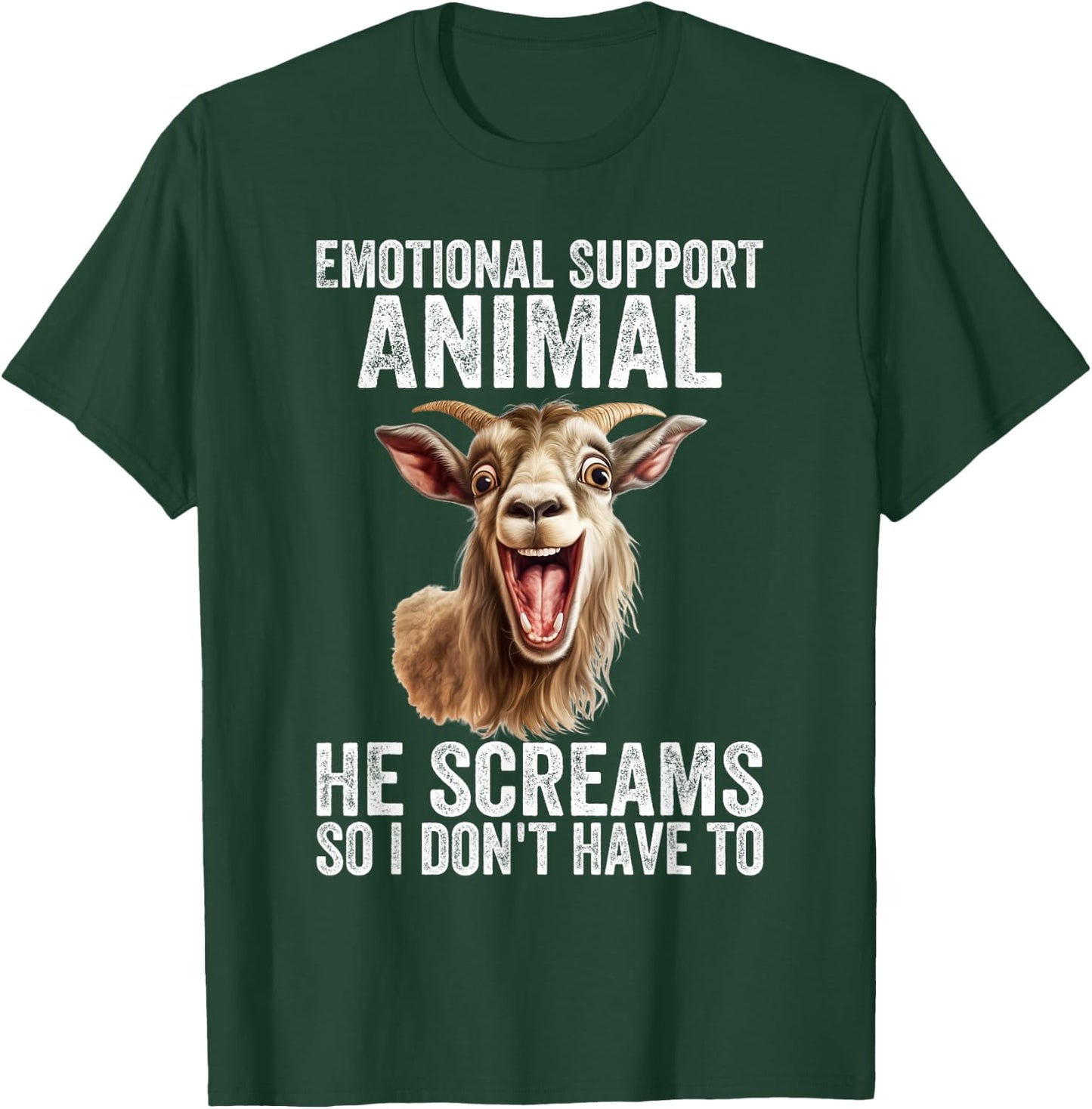 Screaming Goat Emotional Support Animal Goat Owner Raiser T-Shirt - T-Shirt | Forest