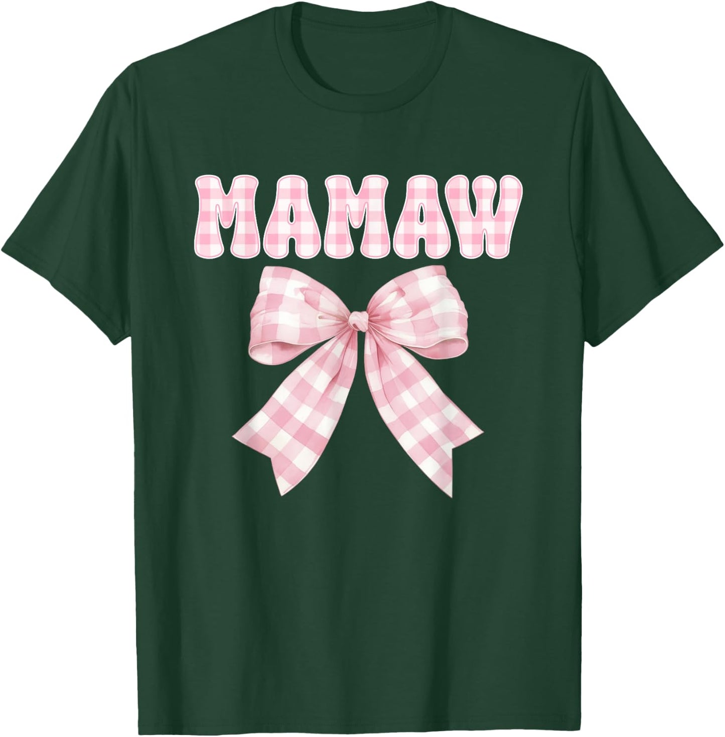 Mamaw Birthday Girl Matching Coquette Pink Bow T-Shirt - T-Shirt | Forest