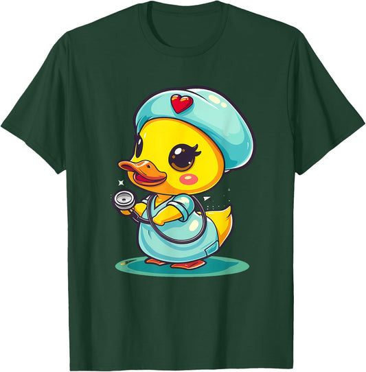 Rubber Duck Nurse Rubber Duck Doctor Healthcare Nursing T-Shirt - T-Shirt | Forest