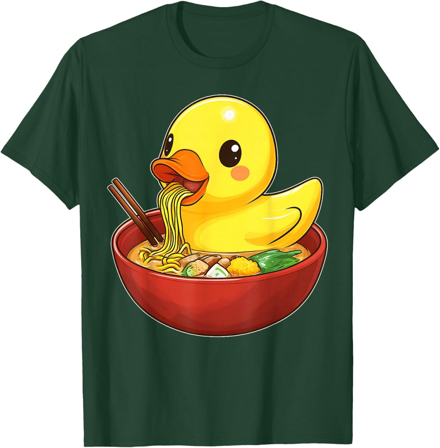 Rubber Duck Ducky Japanese Noodles Cute Kawaii T-Shirt - T-Shirt | Forest