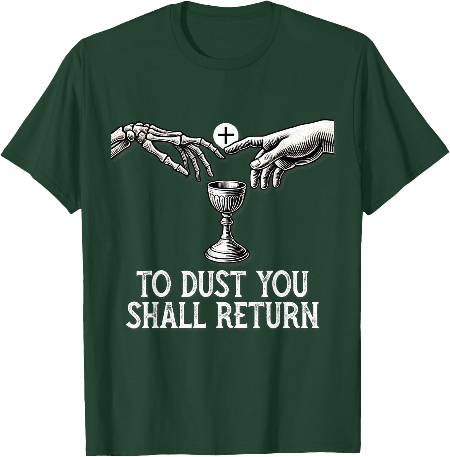 Memento Mori Catholic Eucharist Traditional Latin Mass Skull T-Shirt - T-Shirt | Forest