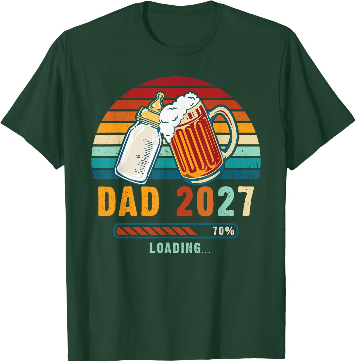 Dad 2027 Loading Baby Reveal Expecting Father T-Shirt - T-Shirt | Forest