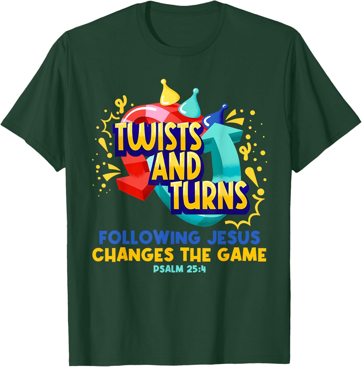 Twists and Turns Vbs Vibes Christian Games Board Funny T-Shirt - T-Shirt | Forest