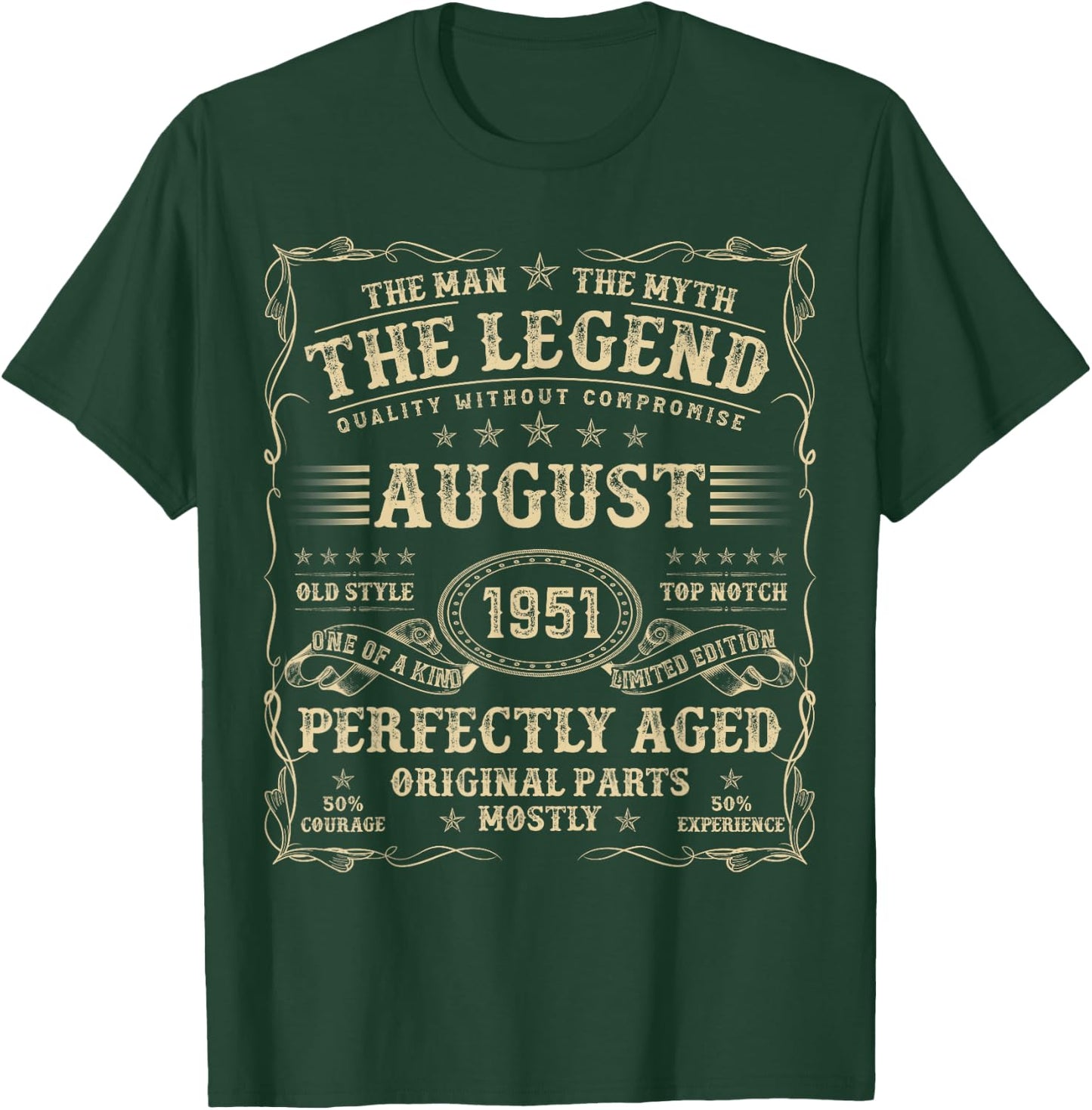 August 1951 73 Year Old Birthday Gifts 73rd Birthday T-Shirt - T-Shirt | Forest