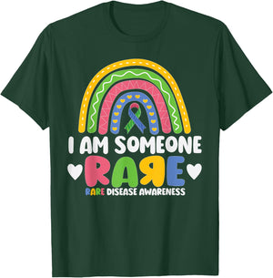 Rare Disease Day I Am Someone Rare Rainbow Zebra Ribbon T-Shirt - T-Shirt | Forest