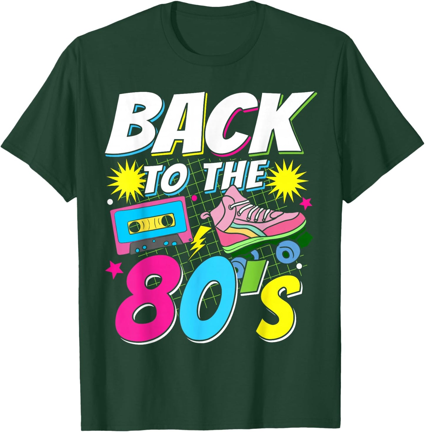80s 80s 80s Retro Back to the 80s , black T-Shirt - T-Shirt | Forest