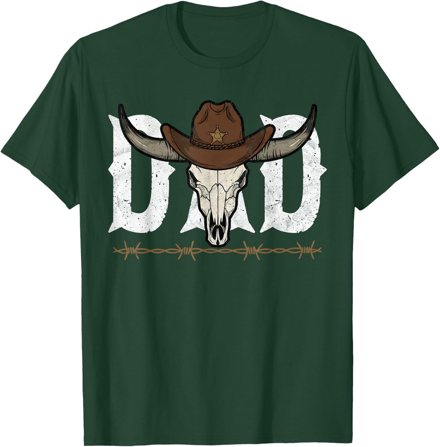 Dad Cowboy Western Rodeo Father's Day Birthday Retro Vintage T-Shirt - T-Shirt | Forest
