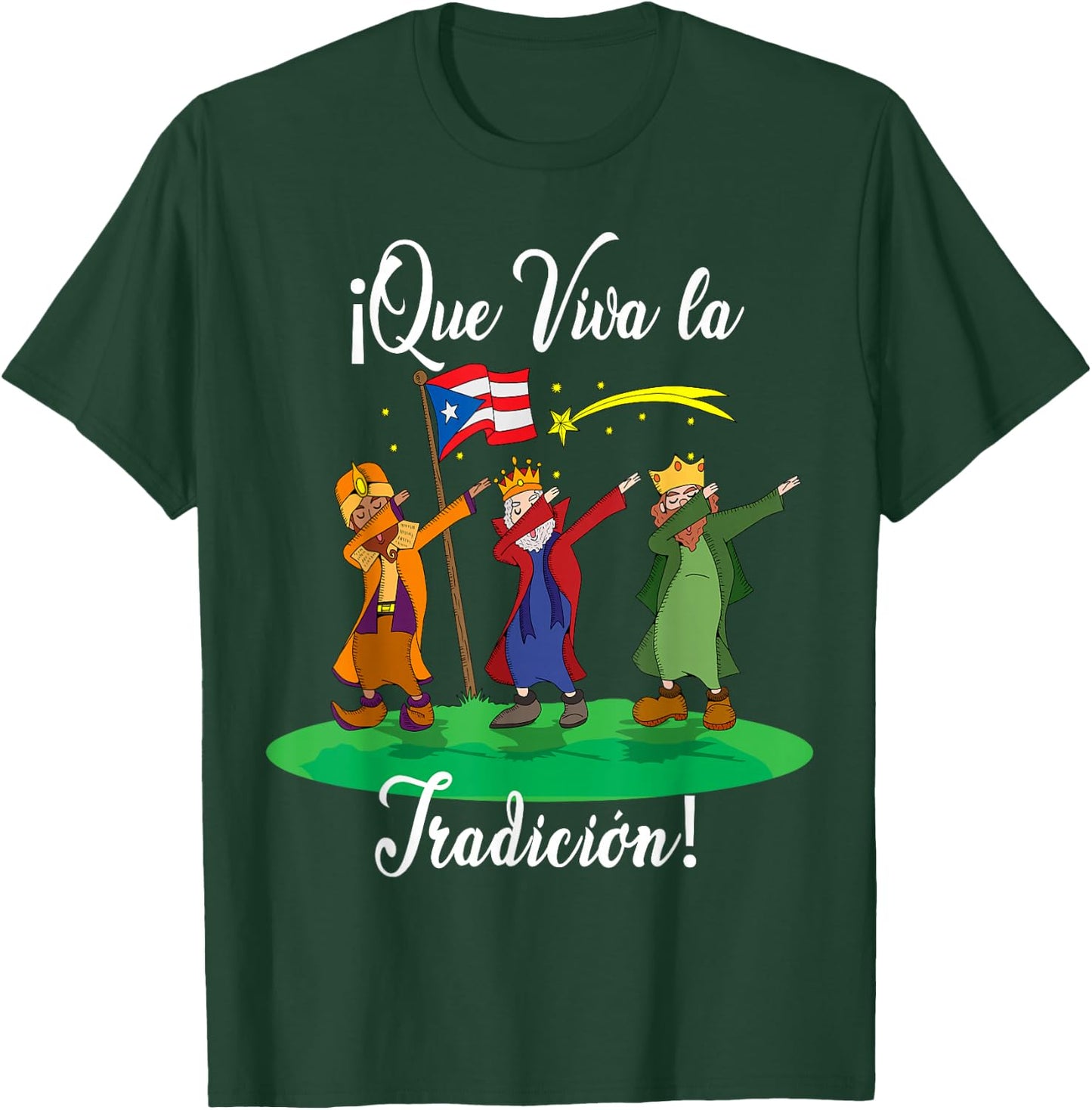 Los Tres Reyes Magos Three Wise Men Kings Dabbing Christmas T-Shirt - T-Shirt | Forest