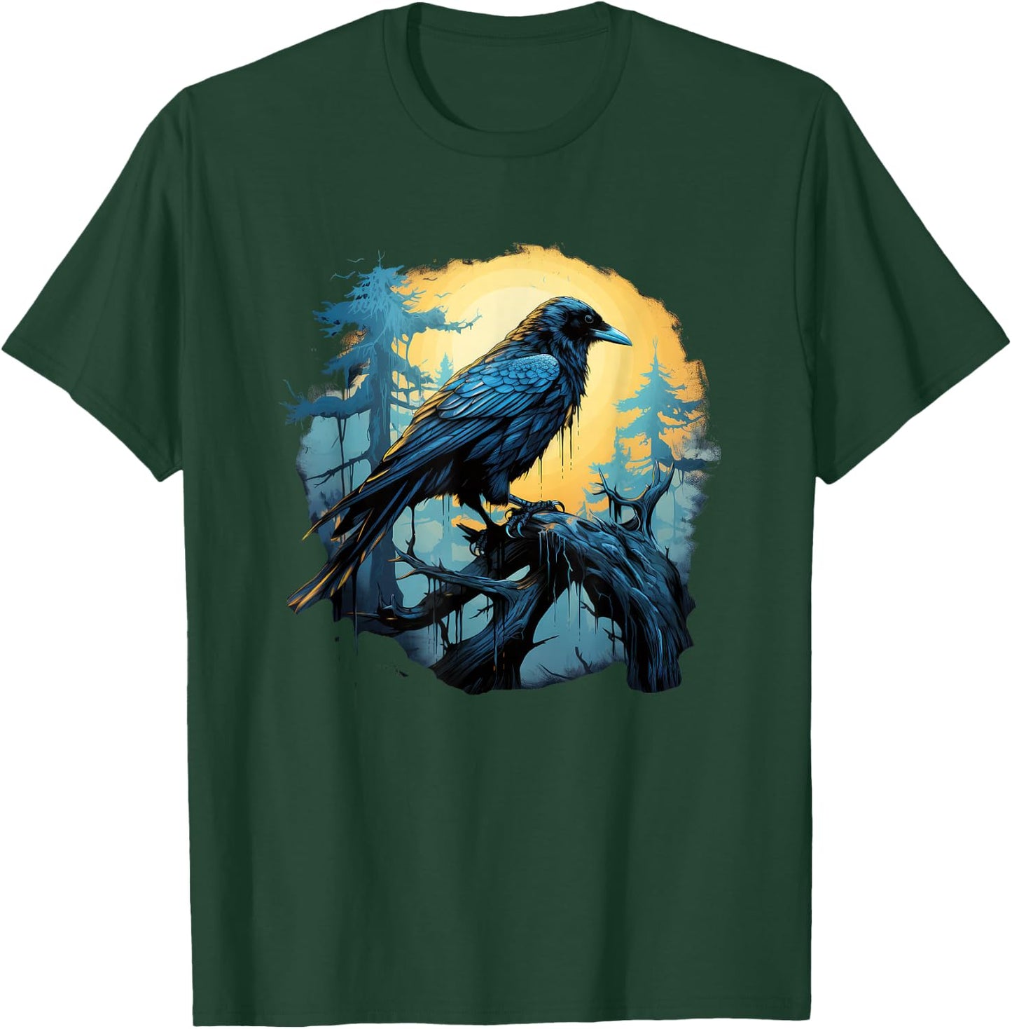 Captivating Raven Odin Myth Enshrouded in Nordic Lore T-Shirt - T-Shirt | Forest