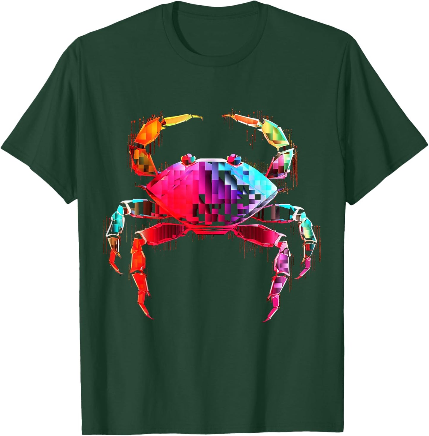 Crab Colorful Geometric Animal Art Graphic Motif Crab T-Shirt - T-Shirt | Forest