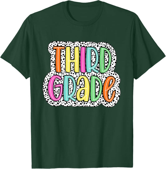 Third Grade Dalmatian Dots 3rd Dream Team Back To School T-Shirt - T-Shirt | Forest