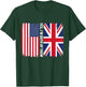 Half American Half British USA UK Flag Heritage Design T-Shirt - T-Shirt | Forest