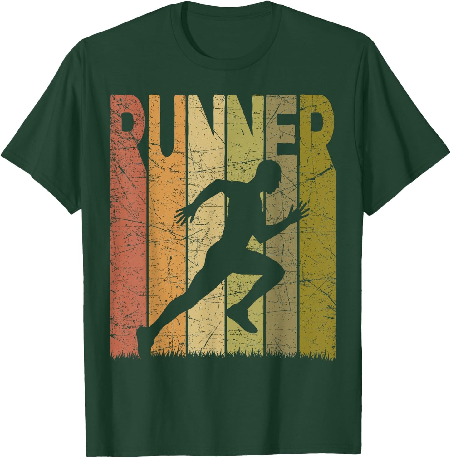 Runner Vintage Running Retro Jogger Running Lover T-Shirt - T-Shirt | Forest