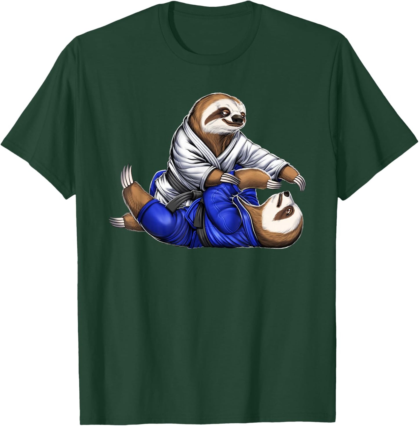 Sloth Brazilian Jiu Jitsu BJJ Grappling Judo Martial Arts T-Shirt - T-Shirt | Forest