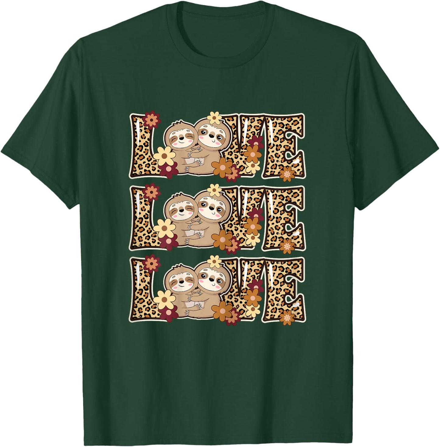 Love Sloth Women Sloth Lover Outfit Girls Kids Cute Sloth T-Shirt - T-Shirt | Forest
