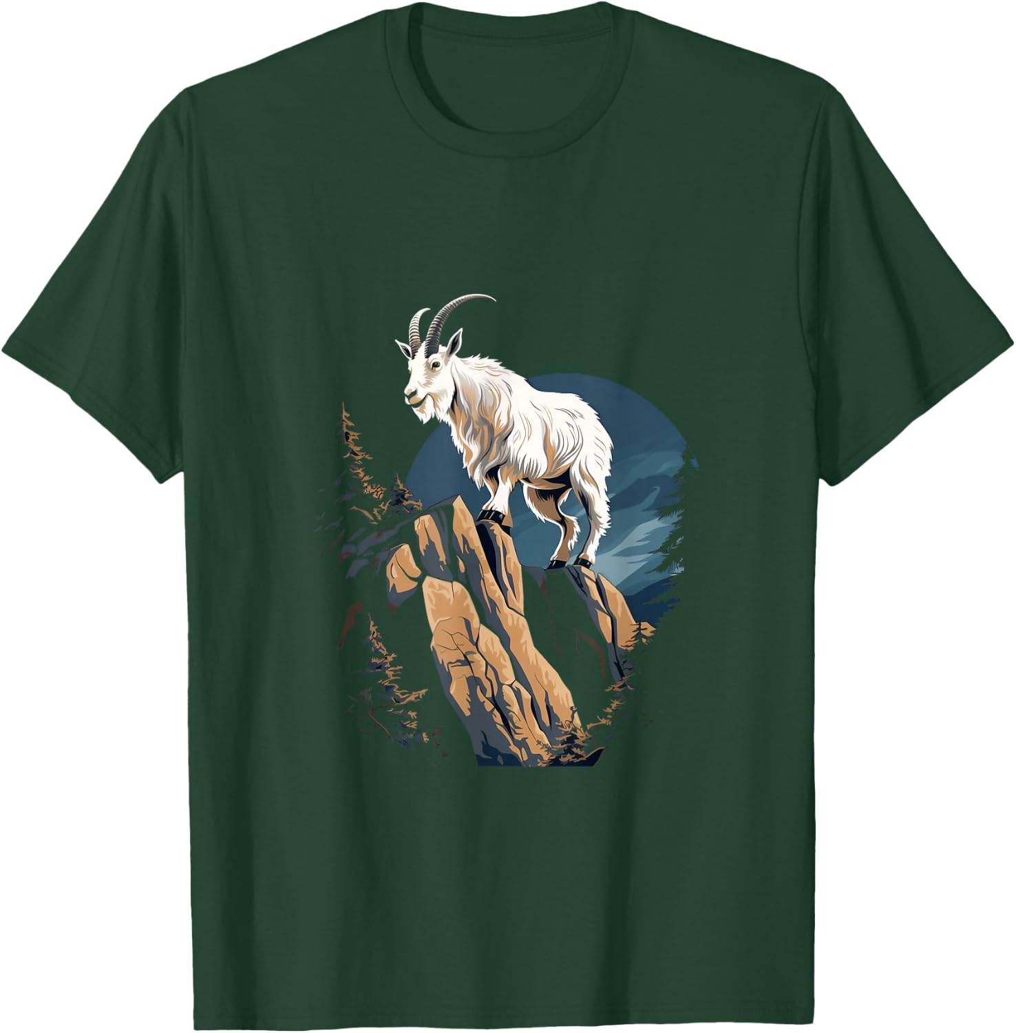 Mountain Goat Climbing Animal Mountaineering T-Shirt - T-Shirt | Forest