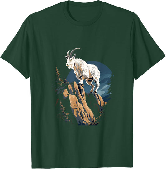 Mountain Goat Climbing Animal Mountaineering T-Shirt - T-Shirt | Forest