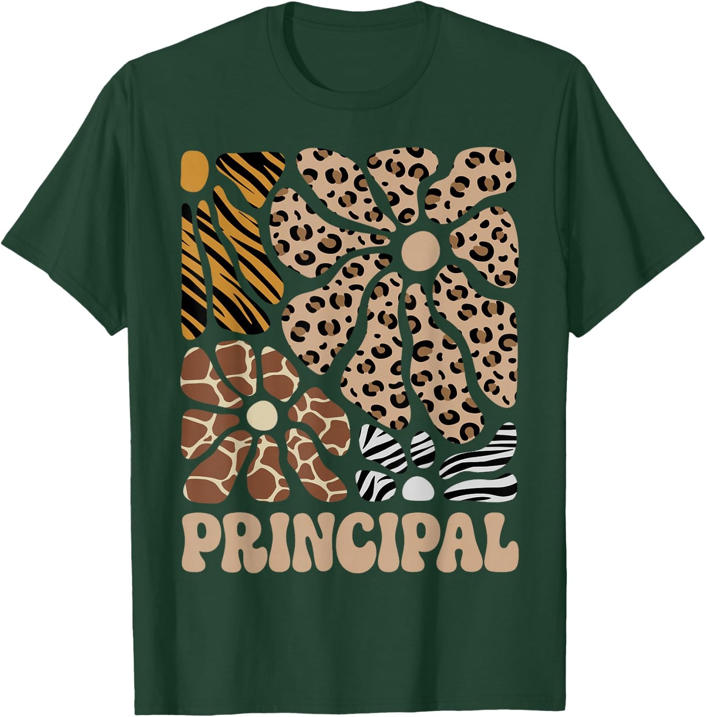 Principal Safari Animals Floral Boho Leopard T-Shirt - T-Shirt | Forest