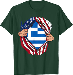 USA American Grown Greek Roots T-Shirt - T-Shirt | Forest