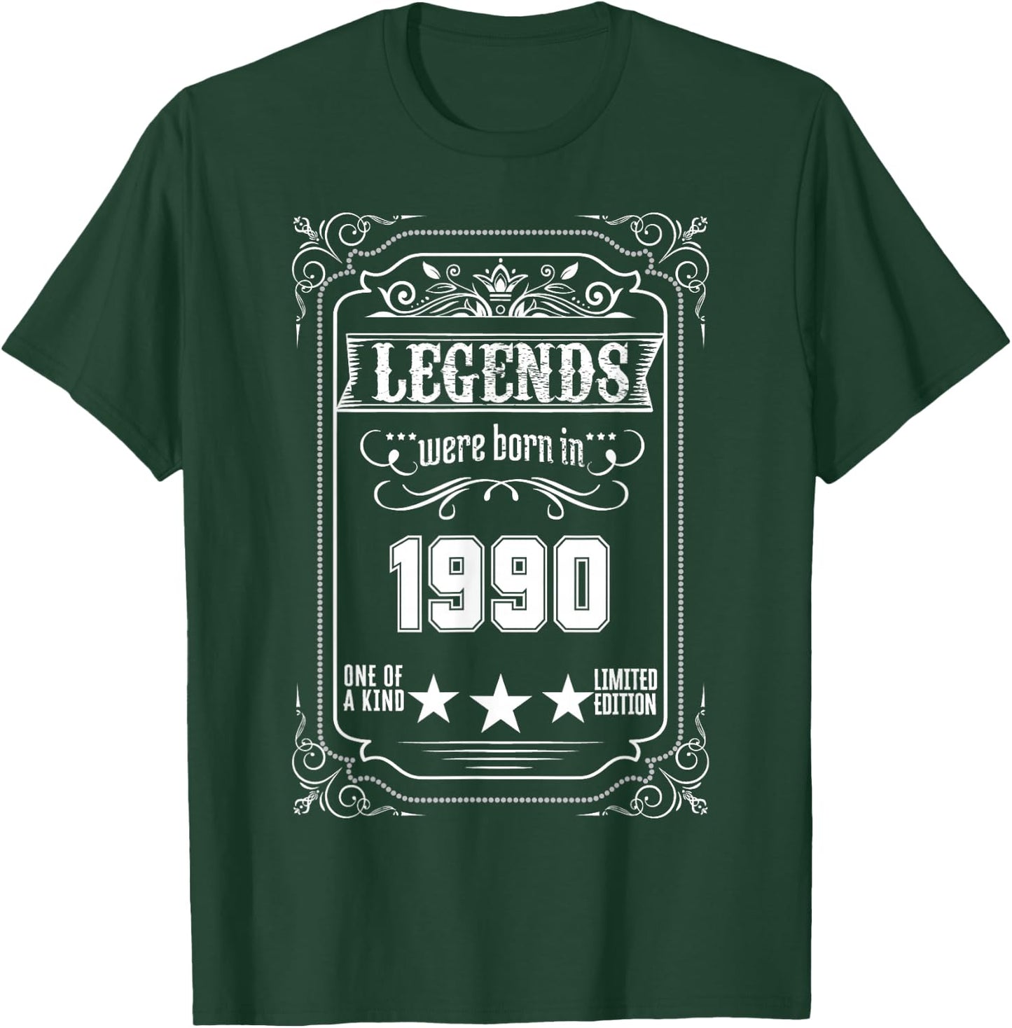 35th Birthday Vintage Legends Born In 1990 35 Years Old T-Shirt - T-Shirt | Forest