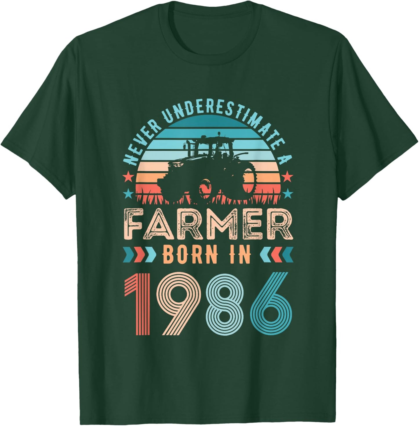 Farmer born in 1986 40th Birthday Farming Gifts T-Shirt - T-Shirt | Forest