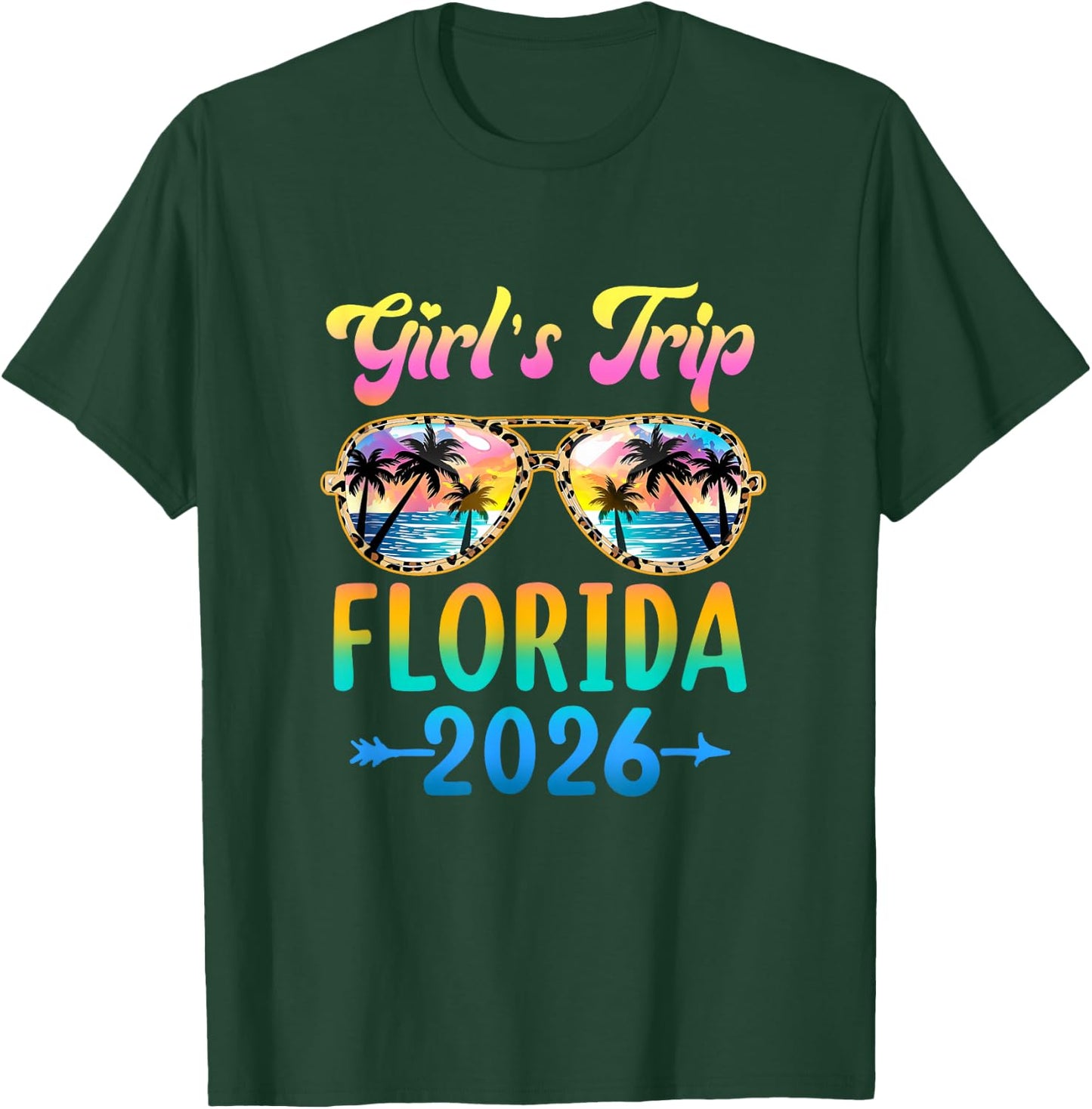Girl's Trip Florida 2026 Summer Vacation Sunglasses T-Shirt - T-Shirt | Forest