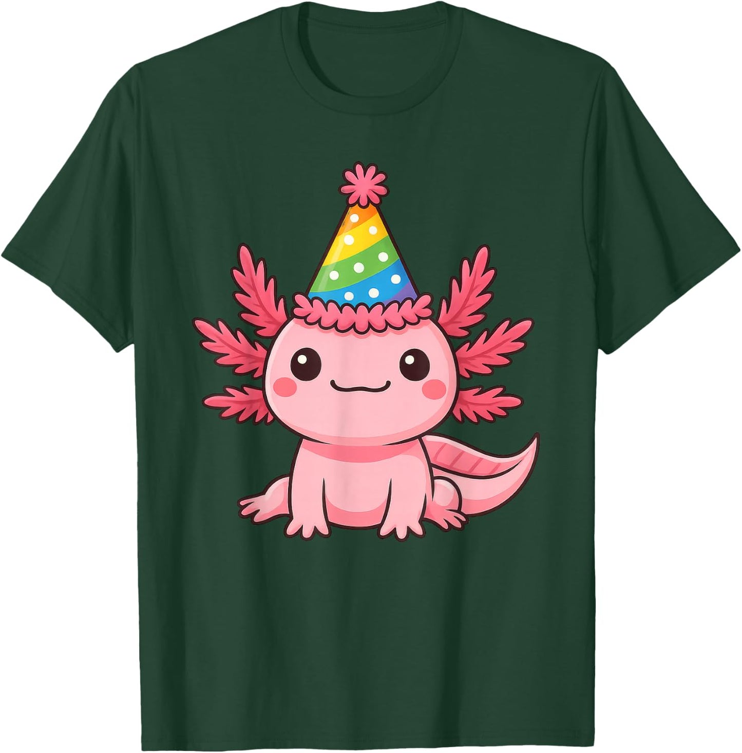 Anime Kawaii Axolotl Birthday Party Hat T-Shirt - T-Shirt | Forest