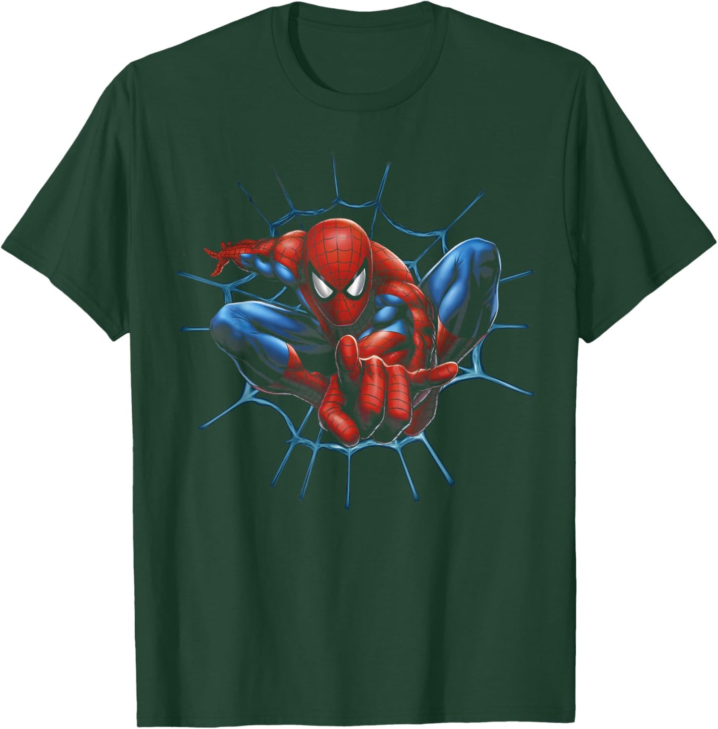 Marvel Spider-Man Web Sling Portrait T-Shirt - T-Shirt | Forest