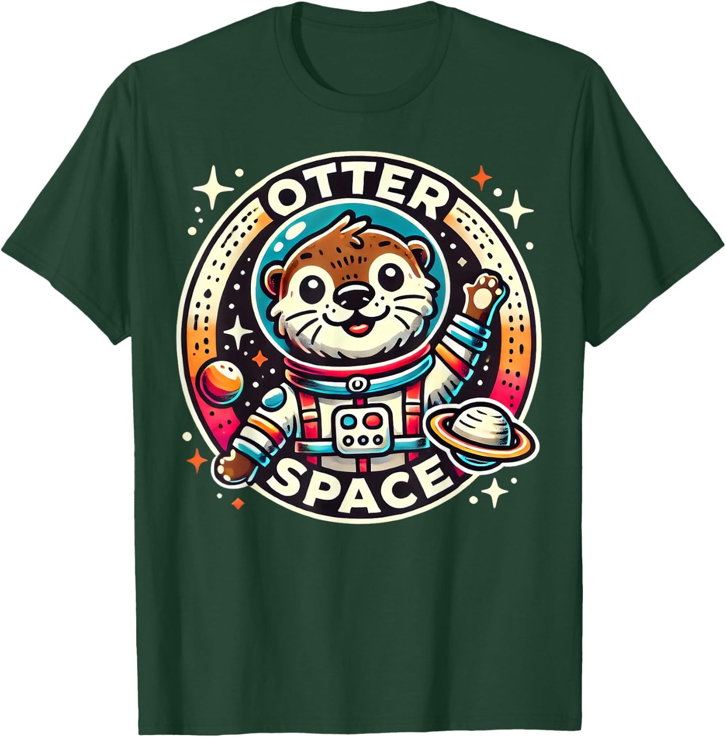 Otter Space Funny Animals Cute Otters Silly Pun T-Shirt - T-Shirt | Forest