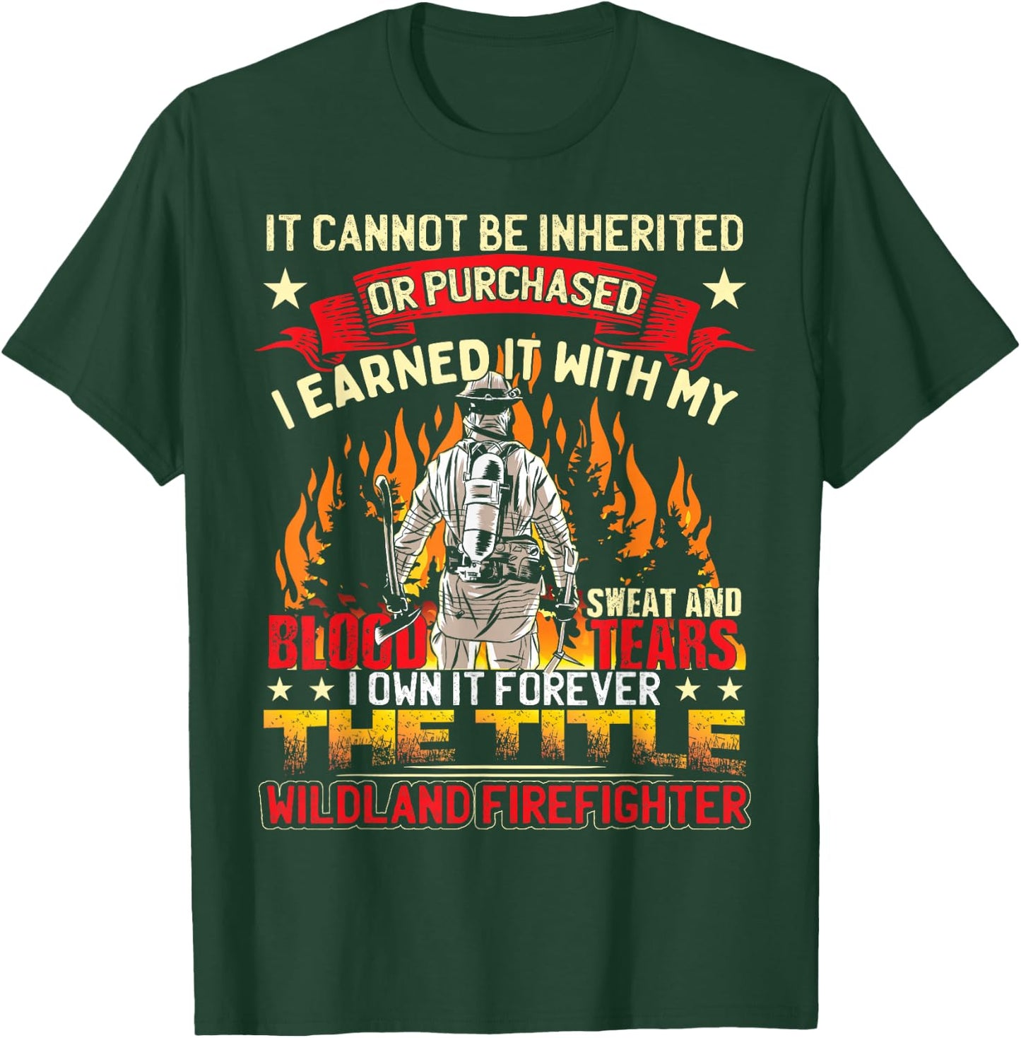 Wildland Firefighter Gear -Adults Black Wildland Firefighter T-Shirt - T-Shirt | Forest